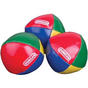 Duncan Juggling Balls - [Pack of 3] Multicolor, Vinyl Shells, Circus Balls with 4 Panel Design, Plastic Beans (0, Red, Yellow, Green, Blue)
