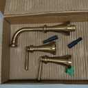 Moen Colinet Brushed Gold Traditional Lever Handle Wall Mount 8" Widespread Bathroom Faucet Trim, Valve Required, TS44104BG