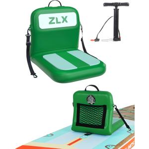 ZLX Paddle Board Seat with Back Support, Portable Kayak Seat, Air Pump Included, Universal Inflatable Seat for Adults, Foldable Ergonomic Design, Easy Install for Outdoor Fishing/Kayaking/Camping