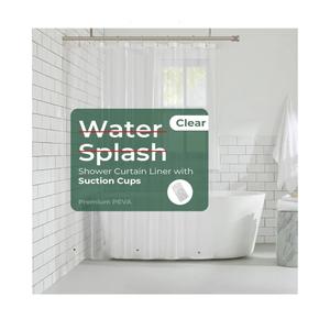 HARBOREST Clear Shower Curtain Liner with Side Suction Cups, Premium PEVA Plastic Shower Liner with 3 Magnets, Waterproof Bathroom Curtain, 54 x 72, Clear