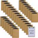 Binditek 30 Pack Mini Clipboards, Eco-Friendly Wood Hardboard with Low Profile Clip, 6 x 9 Inches Small Clipboards for Home, Office, School Classroom Supplies, Brown