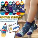 Welwoos Kids Boys Ankle Socks No Show Low Cut Funny Cute Cartoon Novelty Cotton Socks 6 Pairs