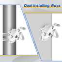 Anovo Flag Pole Kit- Upgraded Holder, Stainless Steel 6 FT Flag Poles with1 Inch Metal 360 Rotating Flag Pole Rings Two-Position Flag Pole Bracket Mounting for Outside House Porch(6 FT - White)