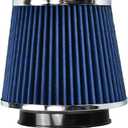 Universal Clamp On Air Intake Filter fits 3 In /3.5 In /4 In Three Different Size, Cone Air Intake FilterBlue