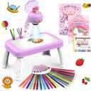 Hoarosall Drawing Projector for Kids, Drawing Board Pad, Color Pens, Pencils, Crayons, Scrapbook etc,Tracing Projector, Ideal Toy for 3+ Year Old Girls (Mermaid Kit)