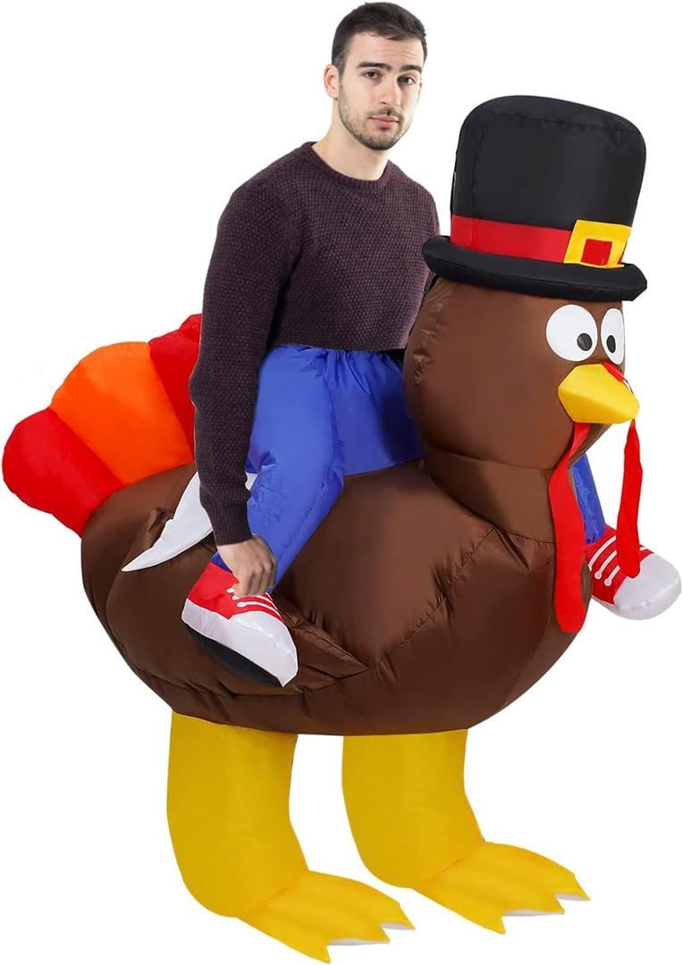 Thanksgiving Inflatable Costumes, Inflatable Turkey Costume - Thanksgiving Party Funny Turkey Suits Blow up