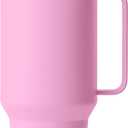 YETI Rambler 42 oz Tumbler with Handle and Straw Lid, Travel Mug Water Tumbler, Vacuum Insulated Cup with Handle, Stainless Steel, Power Pink