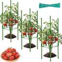 ZeeDix Tomato Cages for Garden 38 inches, Tomatoes Plant Stakes & Plant Support, Tomato Trellis for Pots Climbing Vegetables Flowers Plants (3 Pack - Tall Upto 38 inches)