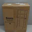 Kitsure Over The Toilet Storage Rack - Freestanding Over The Toilet Storage Cabinet with Paper Holder & Hooks, Bathroom Organizers and Storage, Brown + Black, 3 Tiers (61" H)