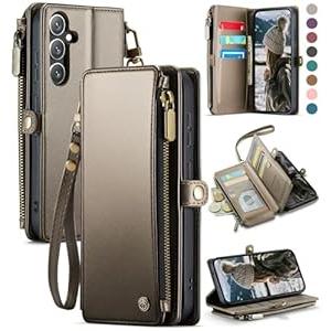 Defencase for Samsung Galaxy S25+/ S25 Plus Magnetic Wallet Case Compatible with Magsafe with RFID Blocking Zipper & Card Holder, PU Leather Detachable Phone Case for Galaxy S25+/ Plus 6.7", Titanium