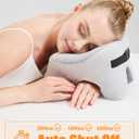Rechargeable Heated Neck Pillow with Massage, 5000mAh Cordless Neck Heating Pad for Neck Pain, 3-Level Vibration Massage, 104-140 Adjustable Temp, 30/45/60Mins Timer, Type-C Cable & Storage Bag