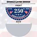 2PCS USA Anniversary 250th Flag, 1.5X3 FT Anniversary Fan Flags, Yard Signs Hanging Decor for Outdoor, Front Door, Porch, Welcome Backdrop with Brass Grommets (Style 1)