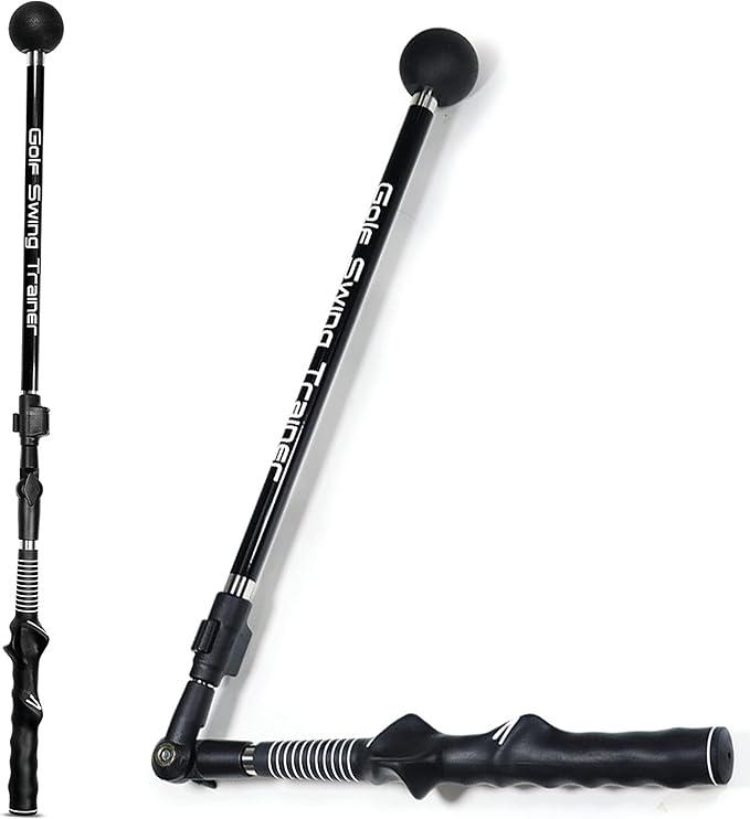 Golf Swing Trainer,Adjustable Portable Golf Training Aid to Improve Hinge, Forearm Rotation, Shoulder Turn,Beginners Improve Golf Swing Exerciser Training Aid (Black)