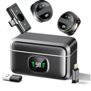 Wireless Lavalier Microphone for iPhone 15 & Android, USB C Mini Lapel Microphone Wireless, Hi-Fi Audio, 1200 inch Range, Noise Cancelling, 60H Battery Life, for Interview, Streaming, Video Recording