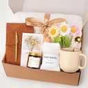Get Well Soon Self Care Gift Basket for Women, Thinking of You Care Package Mothers Day Birthday Box for Women Her Sister Wife Girlfriend Best Friend Grandma Coworker (White)