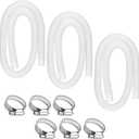 1.5" x 59" Pool Hoses for Above Ground Pools - Pool Pump Replacement Hose Compatible with Intex Coleman Skimmer Surface Skimmer Pool Pump Pool Filter, 3 Pack with 6 Hose Clamps (white-3pack)