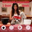 5 Quart Bowls for KitchenAid Mixer with Silicone Bowl Liners, For Food Prep in Home Kitchens, Wide-Temperature Durable Design with Storage Lids, Great for Home Cooks (white)