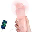 3-in-1 Portable Mini Fan, Power Bank & Flashlight, Ultra Lightweight Pocket Fan with 3 Speeds, 2000mAh USB Rechargeable for Travel/Camping/Outdoor, Gifts for Women & Kids (Pink)