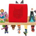 For Tonies Figures Shelf Magnetic,for Tonie Box Wall Shelves,for Tonies Characters Organizer Audio Toy Storage (Holds 36 Figurines),Compatible Charging Station for Children Kid's Room,Oak Wood (1-Layer)