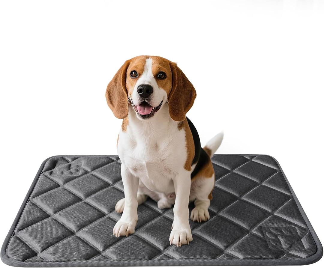 Dog Bed Mat, Soft Foam Kennel Pad Washable Pet Dog Crate Pad with Anti-Slip Bottom for Small/Medium Dogs, Black 31"x20"