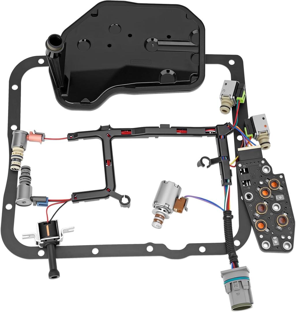 4L60E 4L65E Automatic Transmission Master Solenoid Kit EPC TCC 3-2 PWM w/Harness Filter Gasket Compatible with GM 2003-2005 M30 M32 Replace#24209121 24215111 24230298 8683187 8677314 24208576