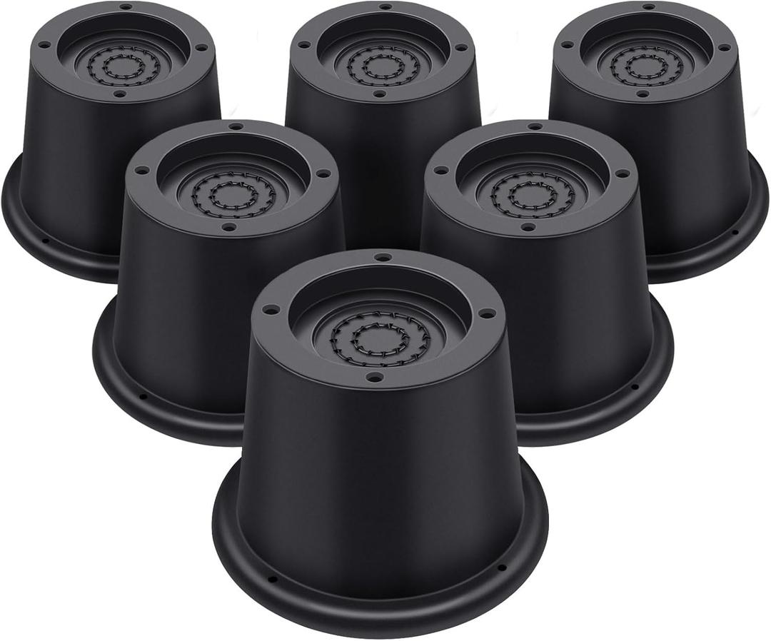 ANNKUT Round Bed Risers 2 inch Heavy DutyCircle Furniture Risers for Chair Table and Desk Legs Elevation, Bed Lifts Risers(Pack of 6 Riser,Black)