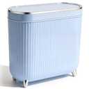 Supteron Bathroom Trash Can with Lid 3.1 Gallon Narrow Trash Can Small Plastic Trash Bin 12 Liter Rectangular Plastic Garbage Can with Press Type Lid for Bedroom Bathroom