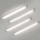 4 Packs 3FT LED Batten Light, Slim Ceiling Surface Mounted Light, 30W, 4000K, IP20, LED Ceiling Lamp for Garage, Shop, Hallway, Office, Market