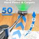 Cordless Vacuum Cleaner, 580W/50Kpa/50Mins Stick Vacuum for Home, LED Touch Screen, Anti-Tangle, Wall Mount Charging Lightweight Rechargeable Vacuum for Carpet Pet Hair Hardwood Floor Blue