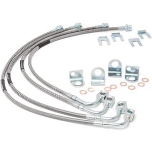 Rough Country Stainless Brake Lines for Jeep Wrangler JK w/4-6" Lift (2007-2018) - 24" FR & 22.5"RR Brake Line