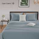 Lane Linen 100% Cotton Pillow Cases King Size Set of 2, 600 Thread Count Satin Soft King Pillowcase with Envelope Closure, Cooling & Breathable - Easy Fit- King Size Pillow Covers (20" x 40") - Blue