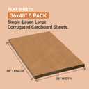 Box USA Corrugated Cardboard Sheets 36" x 48" (5 Pack) Large Card Board for Layer Separation Packaging Mailing Shipping Packing, and Protecting Products from Forklift Damage - 5 Pack