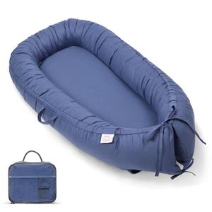 Baby Lounger, Infant Lounger for Newborn, Portable Baby Nest Cover Breathable & Soft, Newborn Essentials (Navy Blue)