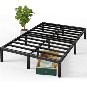 ZINUS 14" Elias Metal Platform Bed Frame, Steel Support, No Box Spring Needed, Easy Assembly, King (King, Black)