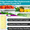 8 Pcs PureAir PK-2 Refill Filter Replacement for Frigidaire Produce Keeper Plus FRPAPK2RF Compatible with CrispSeal Plus Gallery Models GRMG2272BF, GRMG2272BF, GRMC2273BD, GRMC2273CF02