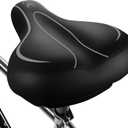 Xmifer Oversized Bike Seat, Comfortable Bike Seat - Universal Replacement Bicycle Saddle - Waterproof Leather Bicycle Seat with Extra Padded Memory Foam - Bicycle Seat for Men/Women (Gray)