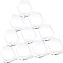 Zonon 10 Pcs Hexagon Acrylic Table Numbers Clear Blank Wedding Place Card with Holder Sublimation DIY Name Seating Sign for Wedding Reception Table Setting Banquet Party Decor(Classic Style,10 Pieces)
