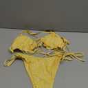 ZAFUL Women's Ditsy Floral Printed Swimsuit Underwired Knotted String Triangle Bikini High Cut Cheeky Bikini Set (Large)