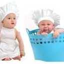 CHEFSKIN Kids Child Chef Outfit Includes Jacket Apron & Hat (Baby-Toddler (12-36 mos), White)
