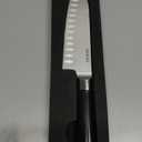 Babish High-Carbon 1.4116 German Steel Cutlery, 6.5" Santoku Kitchen Knife (Stainless Blade/Black ABS Handle)