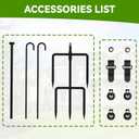 Garden Flag Pole Holder with 5-Prong Base – Heavy Duty Metal Outdoor Stand with Powder-Coated Finish, Clip & Stopper for Double Flags, Yard Decor Display