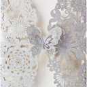 Hosmsua 5.12 x 7.3'' 50PCS Silver Laser Cut Butterfly Quinceanera Invitation Cards Lace Flora Weddding Invitations with Envelopes for Quinceaera Wedding Bridal Shower Invite (Silver Glitter)