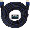 Premium Braided Nylon HDMI Cable Gold Series High Speed HDMI Cable with Ferrite Core for PS4, X-Box, HD-DVR, Digital/Satellite Cable HDTV 1080P Blue (50 Feet)