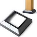 AJOVW 4-Pack 4x4 Post Base Cover (4“ Post x 6.5” Base) - Aluminum Split Deck Post Cover, Weatherproof Protective Cap for Bottom of Deck, Balcony, Railing, Stair, and Porch Posts (Black)