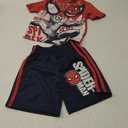 Marvel Spider-Man Boys 3-Piece Superhero Jogger Set - Spidey, Miles Morales Graphic T-Shirt, Shorts, & Sweatpants Bundle (5-6, Red/Blue/Black)