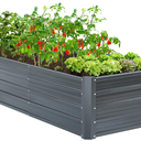 Ohuhu Metal Raised Garden Bed Outdoor 8x3x1.5 FT Reinforced Galvanized Rustproof Colored Steel Planter Boxes for Vegetables, Heavy Duty Raised Beds for Growing Flowers Herbs Succulents 