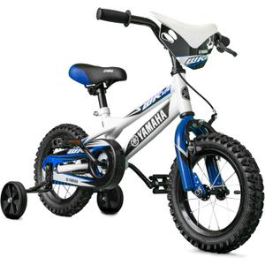 Yamaha BMX Motobike for Kids  12 & 16 Inch | Coaster Brake, Detachable Training Wheels | Adjustable Seat | Safe Pedal-Powered Bicycle for Boys & Girls (12 inch, Yamaha BMX White)