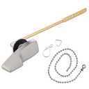 Hygie Rinse Universal Front Mount Metal Toilet Handle Replacement Kit Compatible with American Standard/Mansfield/Gerber/TOTO, Toilet Tank Flusher Lever with Bead Flapper Chain, Brushed Nickel