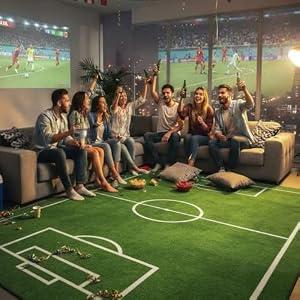 Tademis Soccer Field Rug 6'x9' - Large Soft Area Rug for Watch Party Decor, Non-Slip Football Pitch Carpet for Boys Room, Sports Bar & Game Night, Ultimate 2026 Soccer Fan Gift (A)