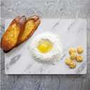 Yew & Tulip 16"x10" White Marble Board with Non-Slip Rubber Feet - Dough Pastry and Cutting Board